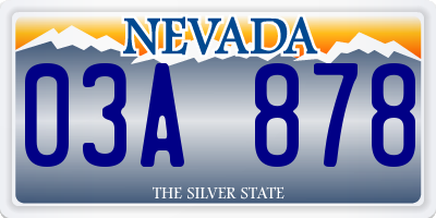 NV license plate 03A878