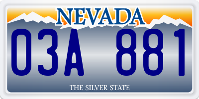 NV license plate 03A881