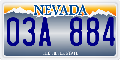 NV license plate 03A884