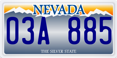 NV license plate 03A885