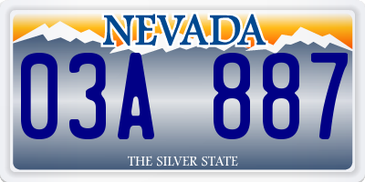 NV license plate 03A887