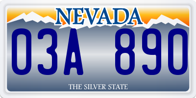 NV license plate 03A890