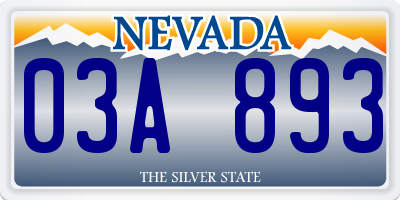 NV license plate 03A893