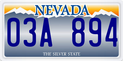 NV license plate 03A894