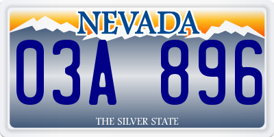 NV license plate 03A896