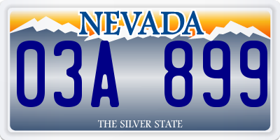 NV license plate 03A899