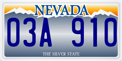 NV license plate 03A910