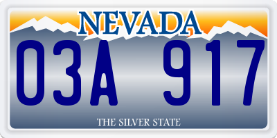 NV license plate 03A917