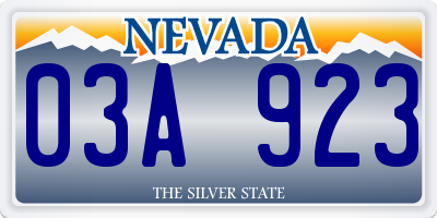 NV license plate 03A923