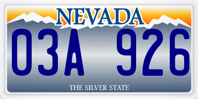 NV license plate 03A926