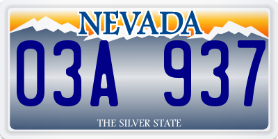 NV license plate 03A937