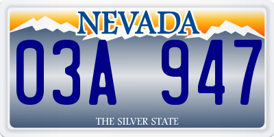 NV license plate 03A947