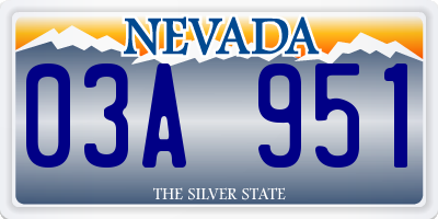 NV license plate 03A951