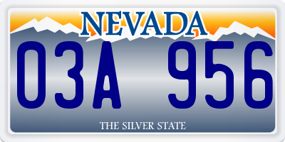 NV license plate 03A956