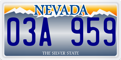 NV license plate 03A959