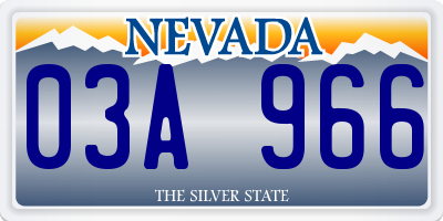NV license plate 03A966