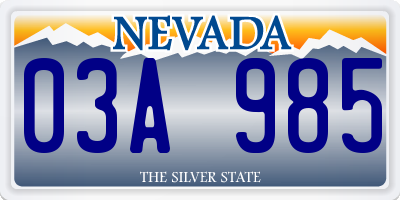 NV license plate 03A985
