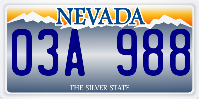 NV license plate 03A988