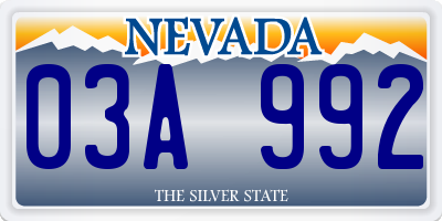 NV license plate 03A992