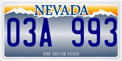 NV license plate 03A993