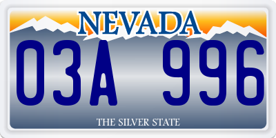 NV license plate 03A996