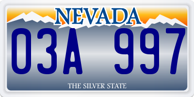 NV license plate 03A997