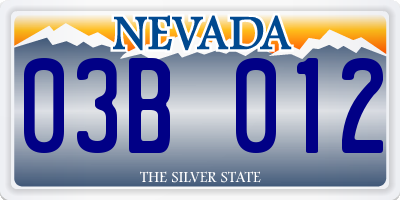 NV license plate 03B012