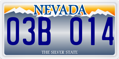 NV license plate 03B014