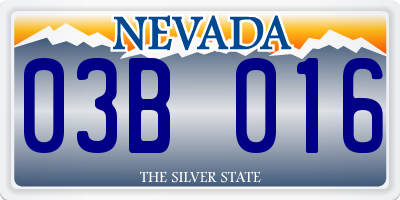 NV license plate 03B016