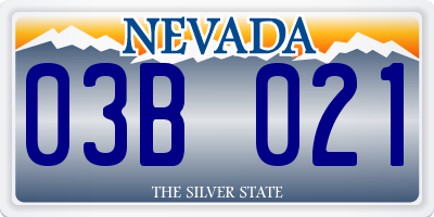 NV license plate 03B021