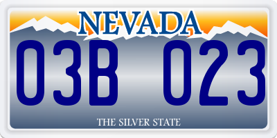 NV license plate 03B023