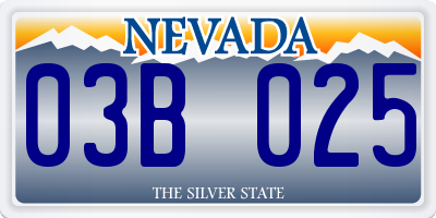 NV license plate 03B025