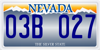 NV license plate 03B027