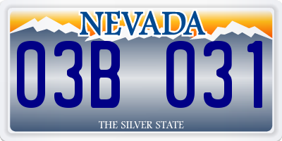 NV license plate 03B031
