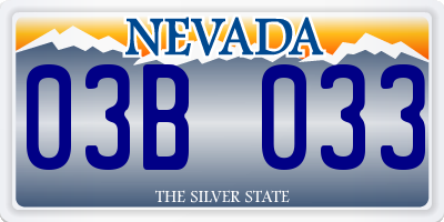 NV license plate 03B033