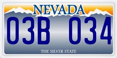 NV license plate 03B034