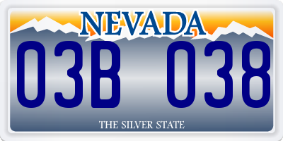 NV license plate 03B038