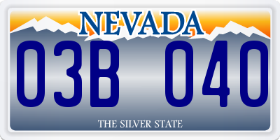 NV license plate 03B040