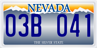 NV license plate 03B041