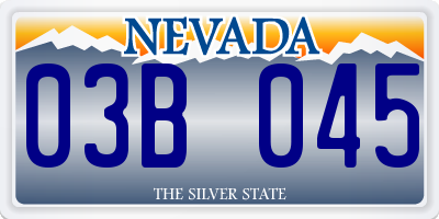 NV license plate 03B045