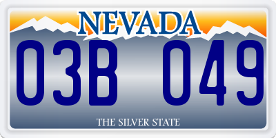 NV license plate 03B049