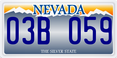 NV license plate 03B059