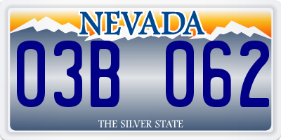 NV license plate 03B062