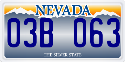 NV license plate 03B063