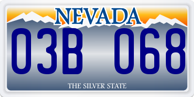 NV license plate 03B068