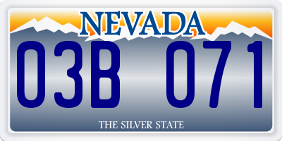 NV license plate 03B071