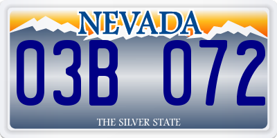 NV license plate 03B072