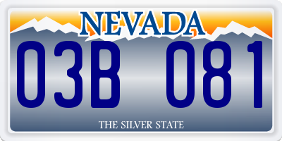 NV license plate 03B081