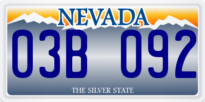 NV license plate 03B092