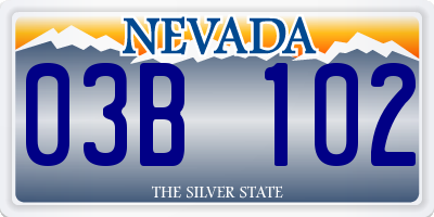 NV license plate 03B102